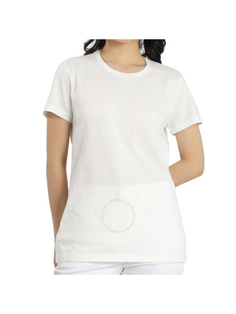 Moncler Ladies Logo Patch Sleeve T-Shirt in White