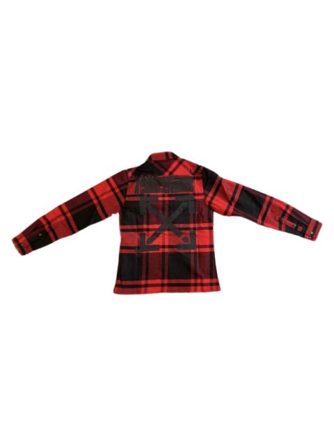 Off-White Diagonal stencil checked flannel shirt