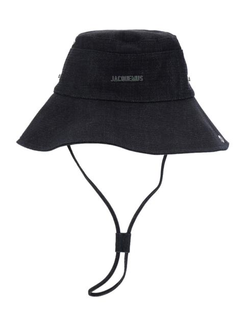 JACQUEMUS Jacquemus Men 'Le Bob De-Nimes' Blue Bucket Hat With Logo Lettering On The Front And Adjustable Stra