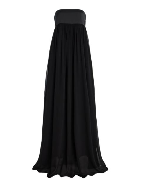 POSSE Solene Strapless Chiffon Gown black
