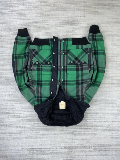 Diesel Vintage Diesel Green Checked Multipocket Lined Sherpa Jacket