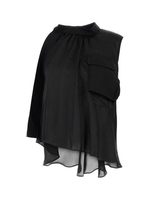 sacai Sacai Women Black Satin Top