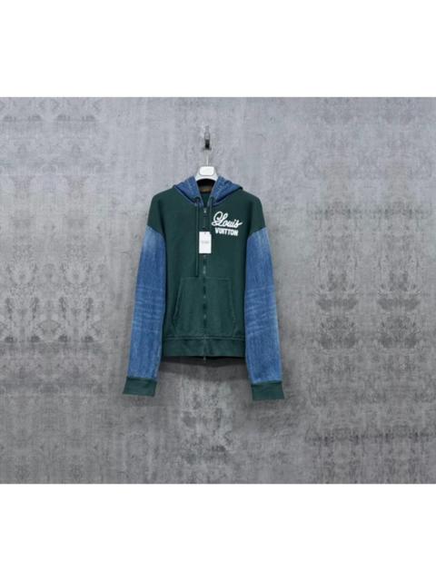 Louis Vuitton Louis Vuitton embroidered logo denim patchwork jacket