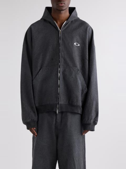BALENCIAGA Balenciaga Trompe l'Oeil Hoodie in 1140 Anthracite at Nordstrom