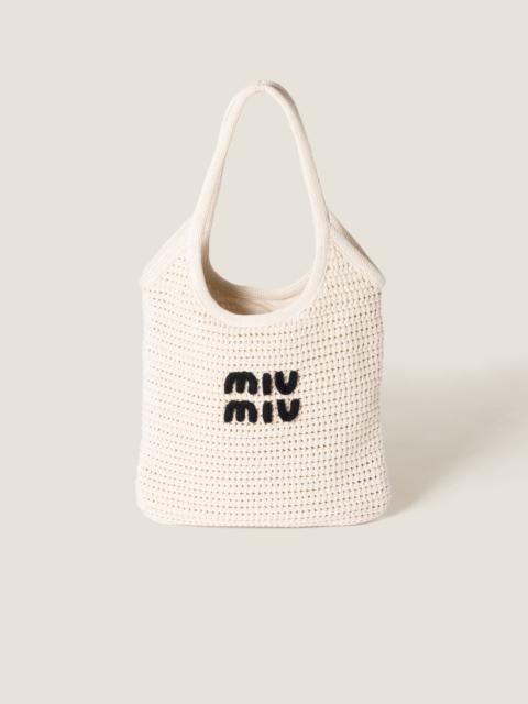 Miu Miu IVY raffia-effect woven tote bag