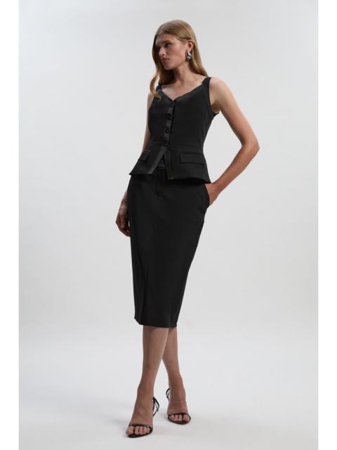 KAREN MILLEN Tailored Tux High Waisted Pencil Skirt