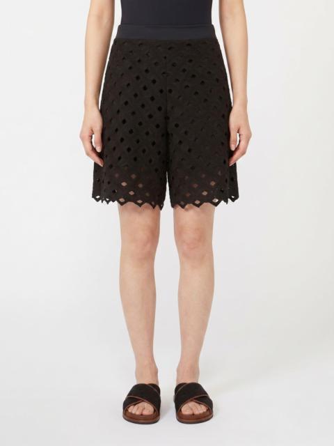 Max Mara Max Mara Women Max Mara High-Waisted Perforated Cotton-Blend Shorts