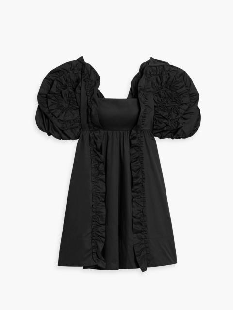 FARM RIO Ruffled cotton-sateen mini dress