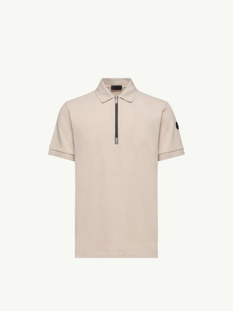 Moncler Logo Cotton Piquet Half-Zip Polo Shirt