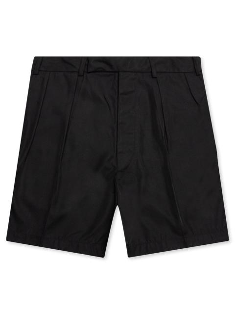 Raf Simons RAF SIMONS WIDE FIT MINI SHORTS WITH DOUBLE PLEATS - BLACK