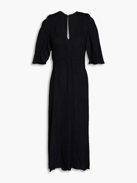 Victoria Beckham Cold-shoulder cutout crepe midi dress