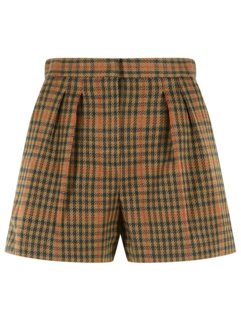 Max Mara Max Mara 'Parata' Leather-Coloured Prince Of Wales Jersey Shorts Women