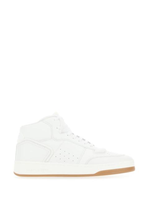 Saint Laurent Man White Leather Sl/80 Sneakers