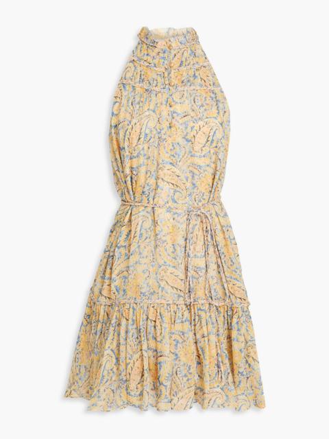 VERONICA BEARD Dria ruffled paisley-print silk crepe de chine mini dress