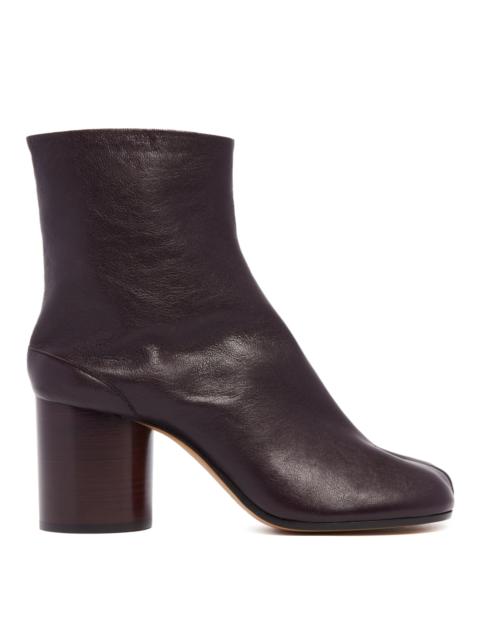 Maison Margiela Plum Leather Tabi Ankle Boots