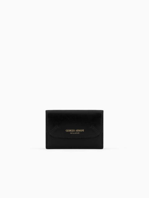 GIORGIO ARMANI Mini la Prima trifold wallet in palmellato leather