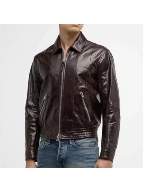 TOM FORD Tom Ford Python Print Leather Jacket
