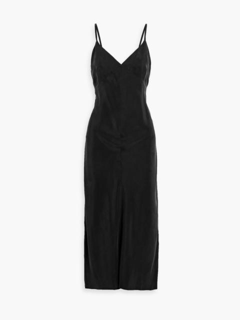 Other Designers Carly washed cupro-blend midi slip dress