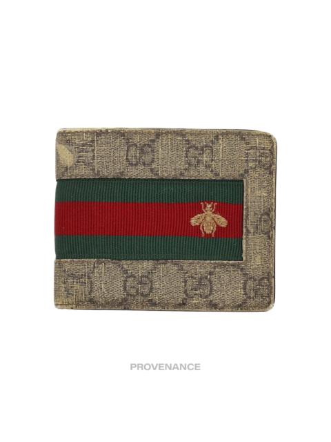 GUCCI Gucci GG Supreme 8CC Bifold Wallet - Signature Web Bee
