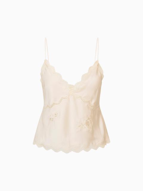 LoveShackFancy Evony Satin Crepe Top