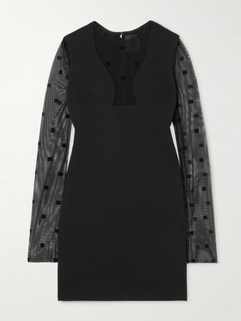 Givenchy Tulle-trimmed Crepe Mini Dress