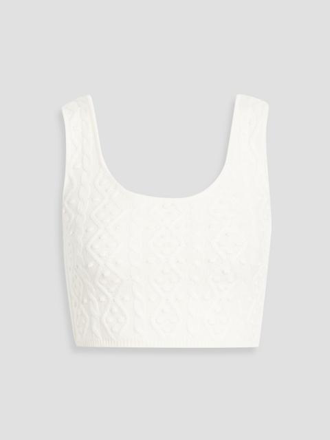 Loulou de Saison Iris cropped cable-knit wool and cashmere-blend tank