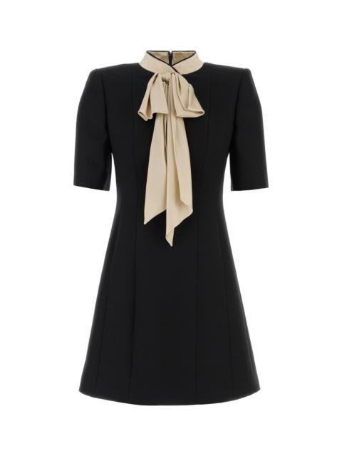 Valentino Black wool blend mini dress