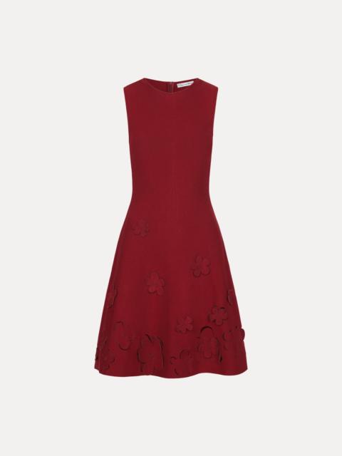 Oscar de la Renta LASER-CUT FLORAL KNIT DRESS