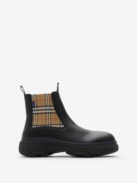 Burberry Leather Creeper Low Chelsea Boots