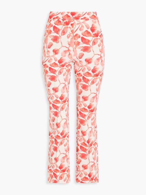 Other Designers Nuccia cropped floral-print stretch-jersey slim-leg pants