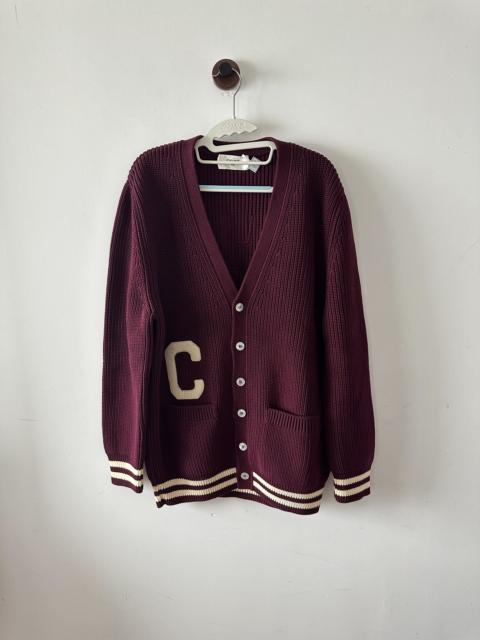 CELINE Celine Paris Logo Burgundy cardigan
