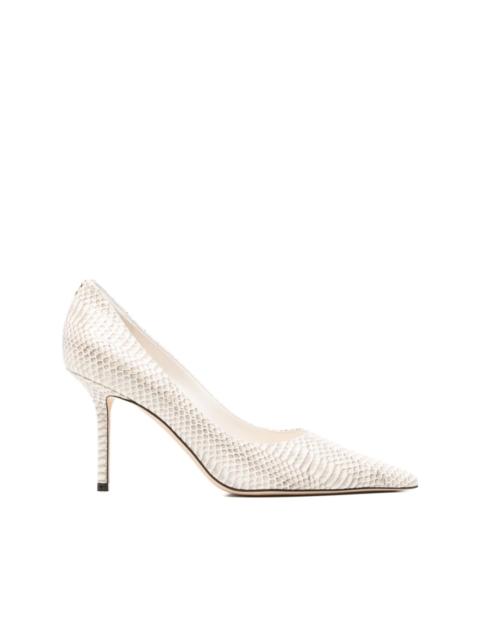 JIMMY CHOO snake-effect leather pumps