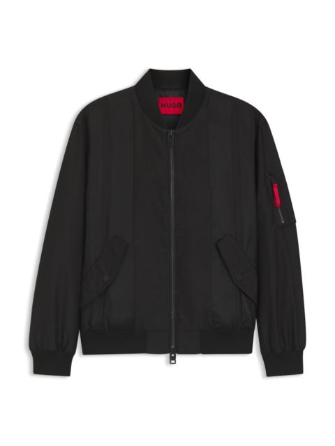 HUGO WATER-REPELLENT BOMBER JACKET IN COATED SATIN
