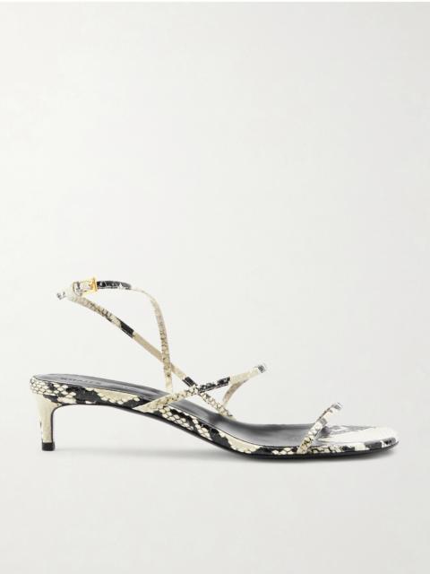 KHAITE Loop Snake-effect Leather Sandals