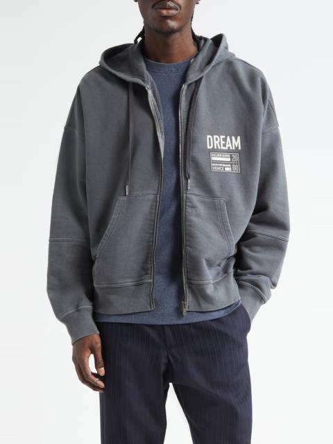 Golden Goose Golden Goose Gender Inclusive Journey Zip Graphic Hoodie in Mix Anthracite at Nordstrom