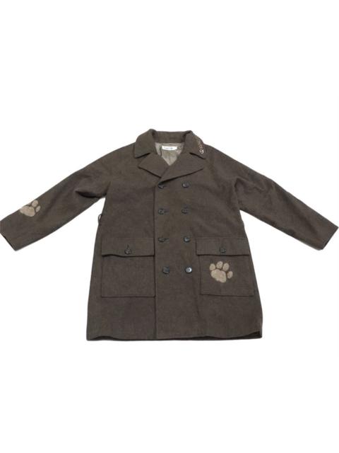 Other Designers Designer - Kunio Sato Double Breast Dog Paw Embroidery Wool Coat