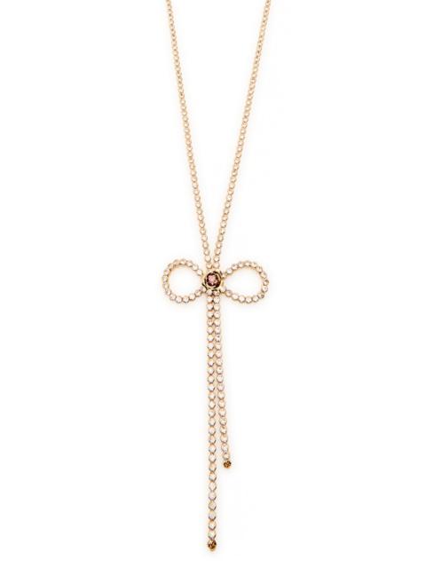 Rosantica Rosantica Crystal-embellished bow Necklace
