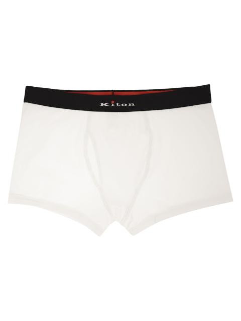 Other Designers Kiton Men Stretch Cotton Boxer Briefs With Logo