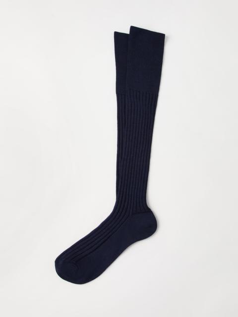 Brunello Cucinelli Virgin wool and cashmere rib knit socks