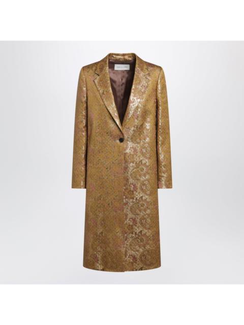 Dries Van Noten Dries Van Noten Single-Breasted Coat With Gold Jacquard Pattern Women
