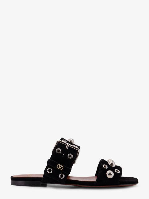 Valentino Valentino Garavani Suede Sandals With Side Metal Vlogo