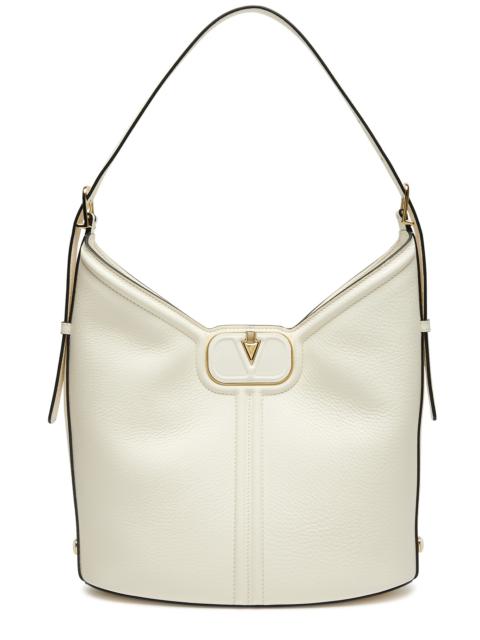 VLogo leather hobo bag