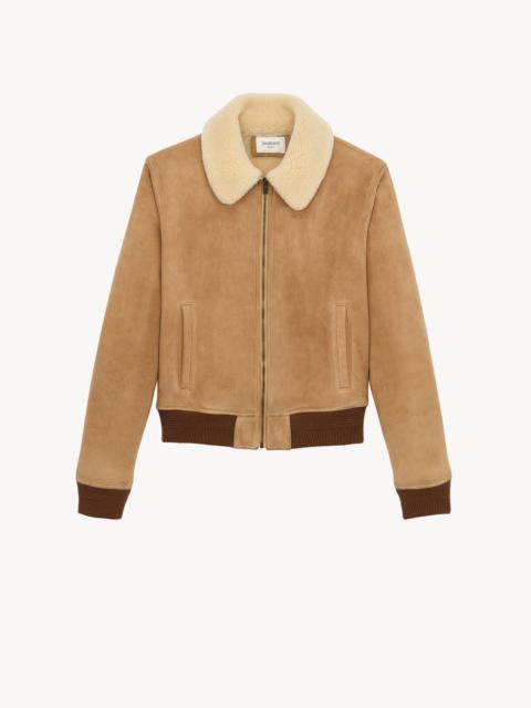 SAINT LAURENT BOMBER JACKET IN SUEDE AND SHEARLING