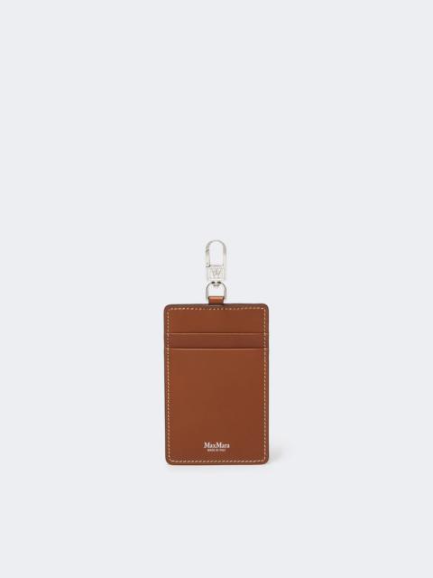 Max Mara Leather badge holder - AMBER BROWN