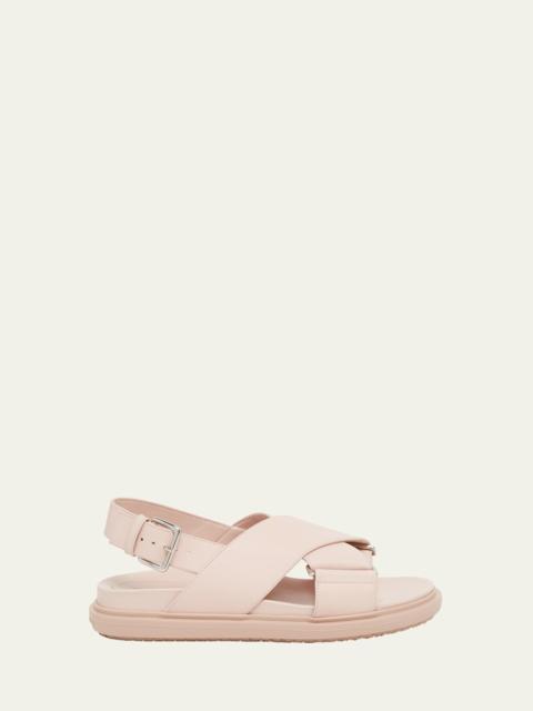 Marni Fussbet Leather Crisscross Sandals