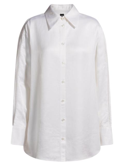 BOSS TAILORED BLOUSE WITH CROCHET-EFFECT TRIMS