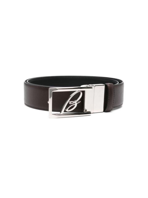 Brioni B-logo buckle leather belt