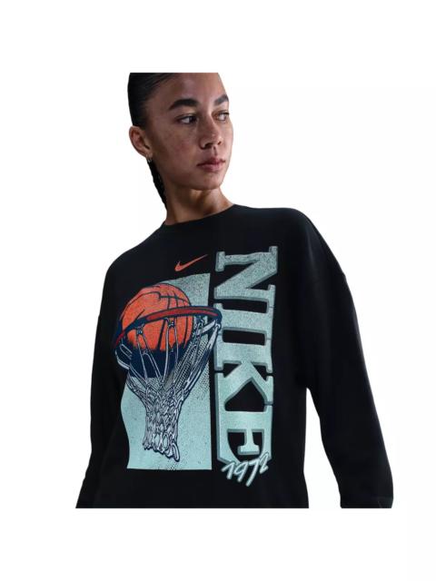 Nike Women's Club Fleece Loose Crew -Black