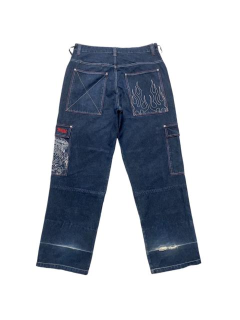 Other Designers Vintage BRASS HITHER Denim Baggy Flame Dragon Jeans