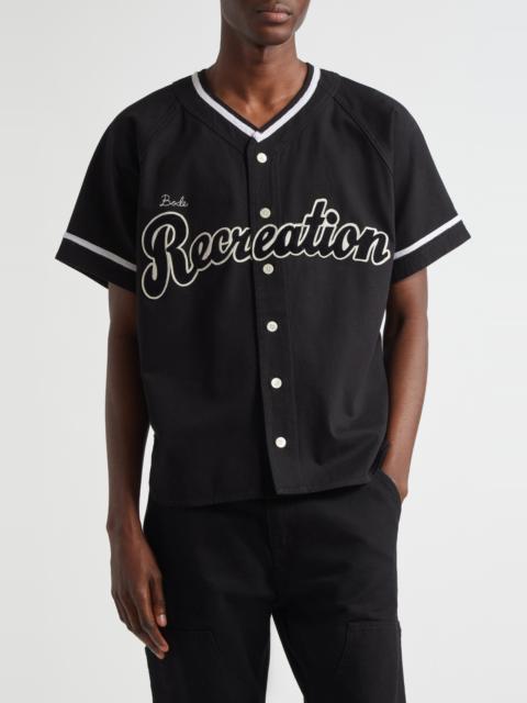 BODE Bode Baseball Shirt in Black at Nordstrom